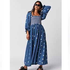 Free People Dahlia Embroidered Maxi Dress